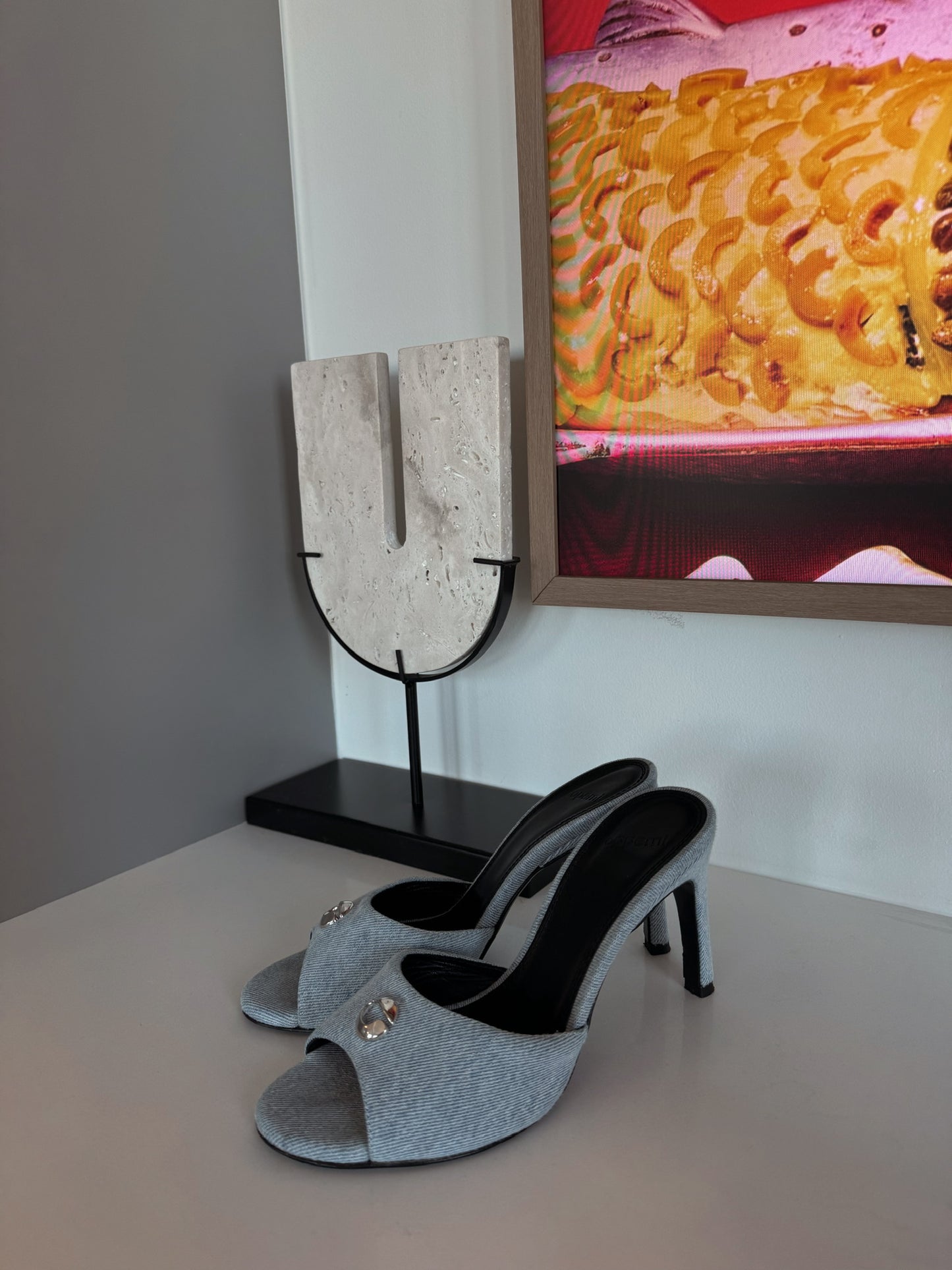 Denim mule