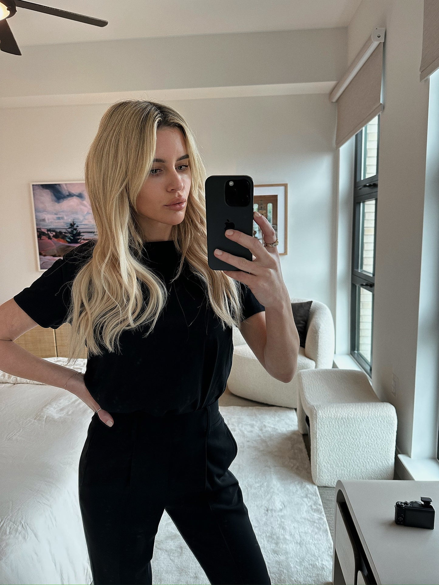 Plain black tee