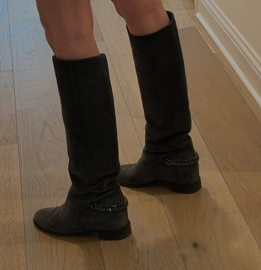 Red-Sole Luxe Riding Boot