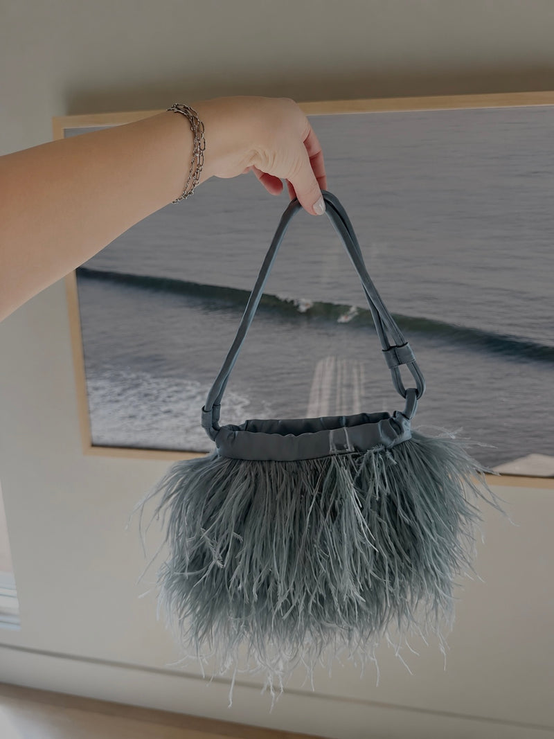 A.L.C. Janie Feather Bag — Slate Blue