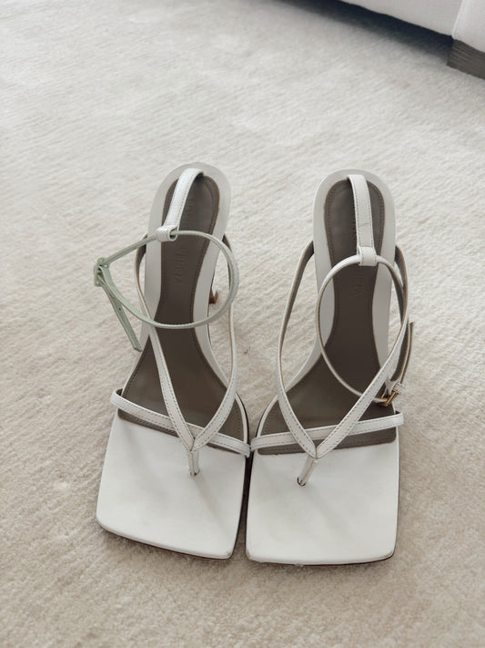 The Bottega Veneta Strappy Square Toe Heels