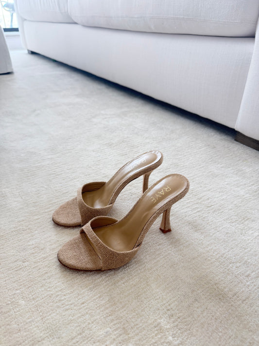 The Raffia Strap Heel Mules