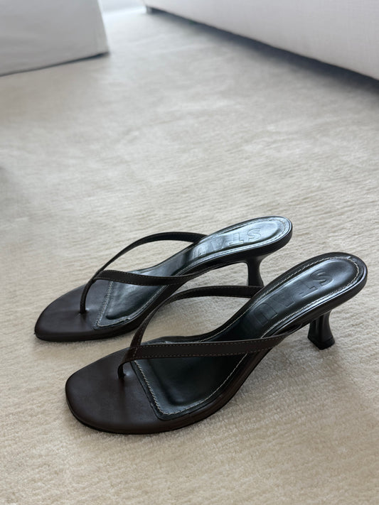 The Staud Leather Thong Heel Mules