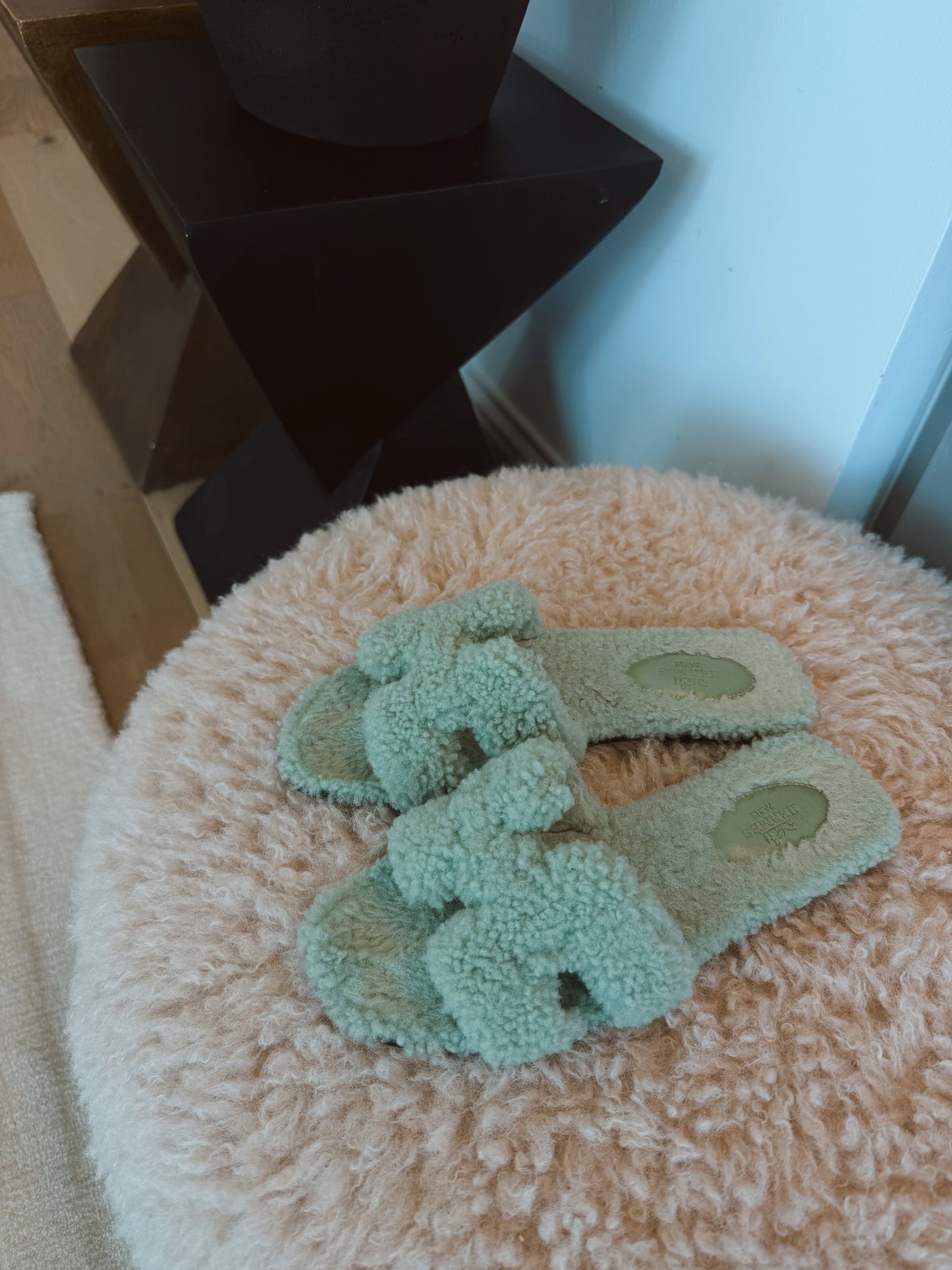 The Hermes Oran Teddy Shearling Slides